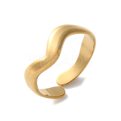 304 Stainless Steel Open Cuff Rings for Women STAS-D085-08G-1