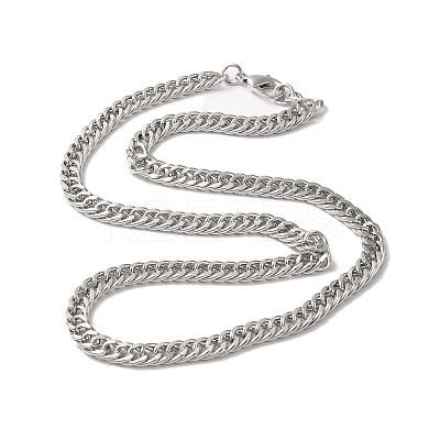 Iron Cuban Link Chain Necklaces for Women Men NJEW-A028-01E-P-1