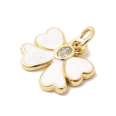 Brass Pave Clear Cubic Zirconia Charms KK-G554-03B-02-1