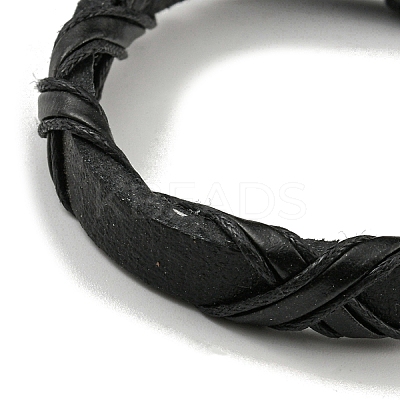 Adjustable PU Leather & Waxed Braided Cord Bracelets BJEW-F468-15-1
