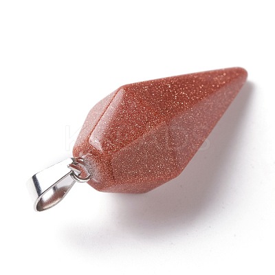 Faceted Cone Synthetic Goldstone Pendants G-I299-A02-1
