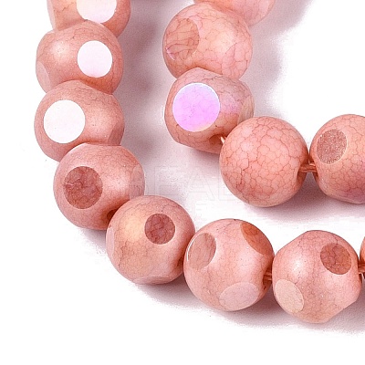 Ombre Effect Dyed Electroplate Opaque Glass Beads Strands EGLA-Q130-01A-17-1