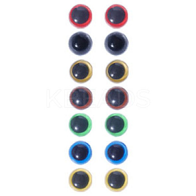 140Pcs 7 Colors Half Round Plastic Craft Safety Eyes & Eyelid Sets DIY-GL0005-17-1