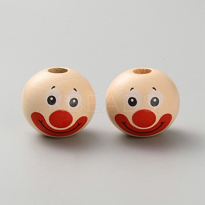 Wood European Beads WOOD-WH0064-24D-1