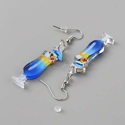 Acrylic Wine Glass Dangle Earrings with 304 Stainless Steel Pins EJEW-WH0012-096E-1