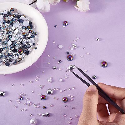 60g Resin patch multi size mixed pearl patch DIY jewelry accessories(2 bags) JX586N-1