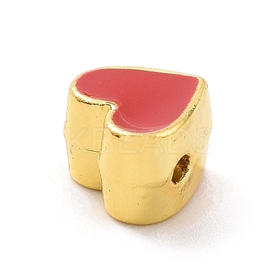 Eco-friendly Rack Plating Brass Enamel Beads KK-F843-30G-01-1