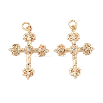 Brass Micro Pave Cubic Zirconia Pendants KK-L223-007G-1