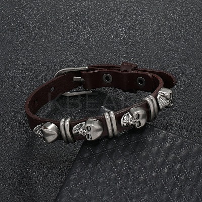 Alloy Skull Rivets Bracelet LS-BJEW-C037-03B-1