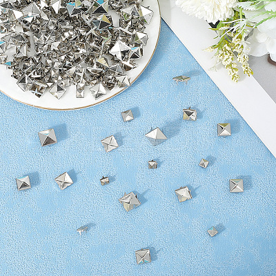 200Pcs 4 Styles Iron Studs Rivets IFIN-GF0001-54P-1