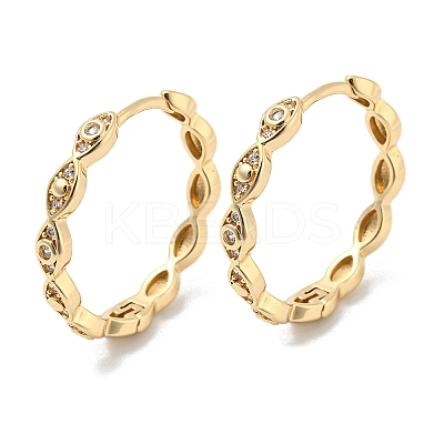 Brass Micro Pave Clear Cubic Zirconia Hoop Earrings EJEW-E295-03KCG-1