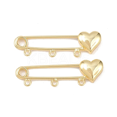 Heart Brass Brooch Findings LS-KK-Z132-01G-01-1