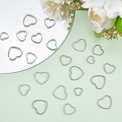 DIY 304 Stainless Steel Heart Dangle Earrings Making Kit DIY-DR0001-41-1