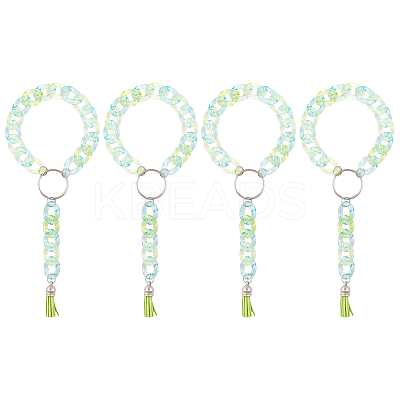 4Pcs Wristlet Keychain Acrylic Curb Chain Keychain Bracelet KEYC-CA0001-38-1