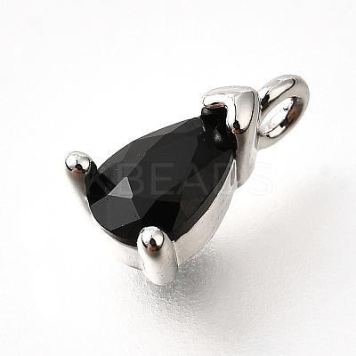 Brass Micro Pave Cubic Zirconia Pendants KK-D356-08H-P-1
