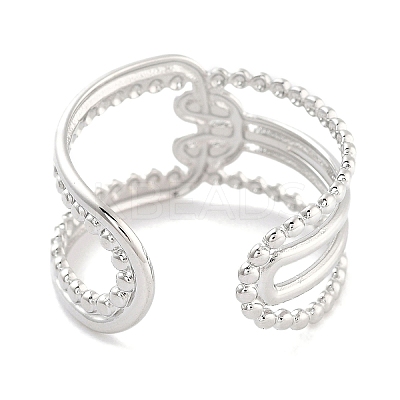 Non-Tarnish 304 Stainless Steel Oval Open Cuff Rings for Women RJEW-K273-07P-1