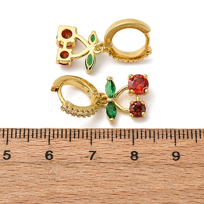 Brass Micro Pave Cubic Zirconia Hoop Earrings EJEW-D322-11G-03-1
