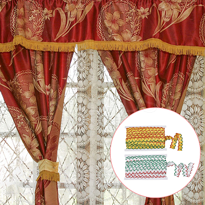 2 Cards 2 Colors Polyester Braided Lace Ribbon OCOR-FH0001-23-1