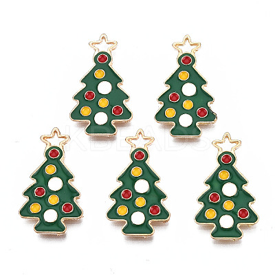 Rack Plating Alloy Enamel Pendants X-ENAM-T011-150-1
