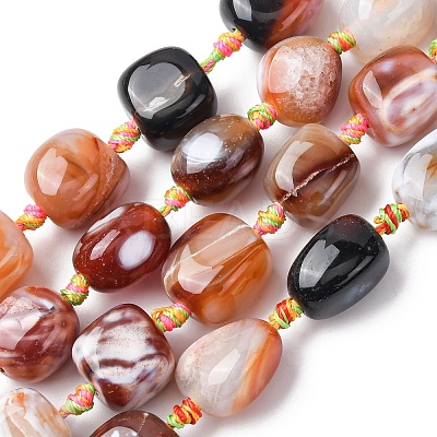 Natural Fire Crackle Agate Beads Strands G-P605-C01-01-1