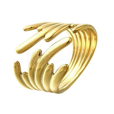 304 Stainless Steel Adjustable Cuff Rings for Women LS-RJEW-B123-01G-04-1