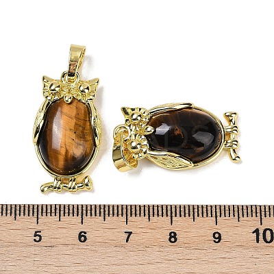 Natural Tiger Eye Pendant KK-F887-02G-07-1
