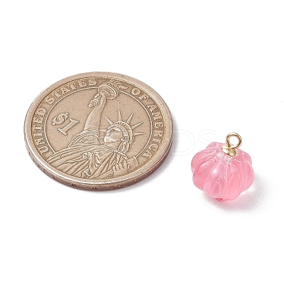 Transparent Spray Paint Glass Pendants PALLOY-JF03496-01-1