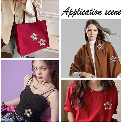 4Pcs 4 Colors Star Rhinestone Appliques FIND-GF0004-97-1
