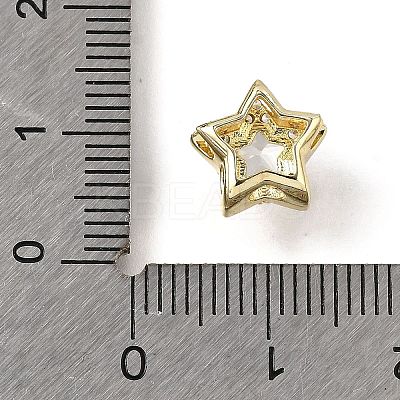 Brass Micro Pave Cubic Zirconia Beads KK-D379-01G-03-1