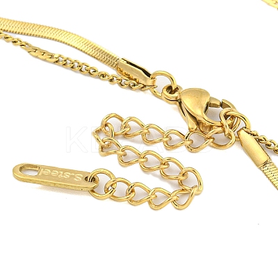 Ion Plating(IP) 304 Stainless Steel Double Layer Necklaces LS-NJEW-S426-05G-1