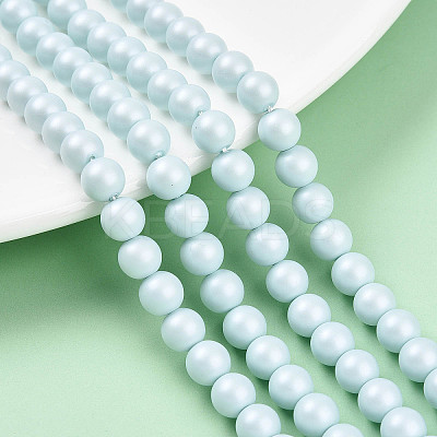 Baking Paint Pearlized Glass Pearl Bead Strands HY-N002-6mm-B01-1