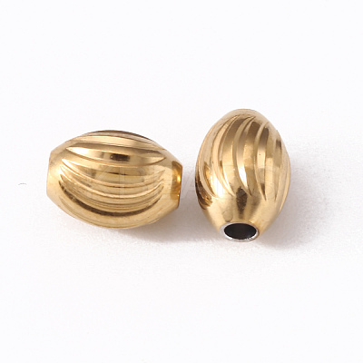 201 Stainless Steel Corrugated Beads STAS-S103-16B-G-1
