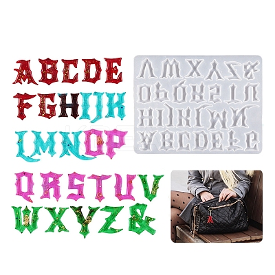 Gothic Style Letter A~Z DIY Silicone Molds LS-DIY-P078-02-1
