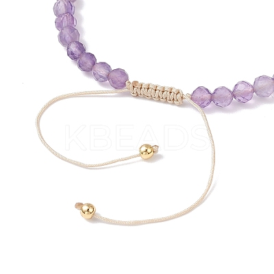 Natural Amethyst Beaded Braided Bead Bracelets for Women BJEW-JB12211-02-1