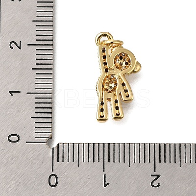Rack Plating Brass Micro Pave Cubic Zirconia Pendants ZIRC-F142-04G-1