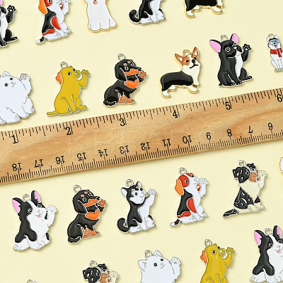 22Pcs 11 Styles Rack Plating Alloy Enamel Pendants FIND-FS0002-76-1