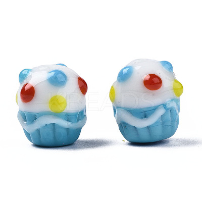 Handmade Bumpy Lampwork Beads Strands LAMP-N021-030-1