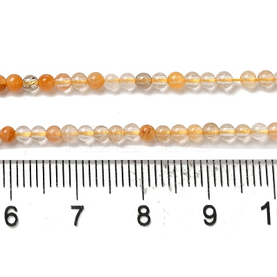 Natural Yellow Hematoid Quartz/Golden Healer Quartz Beads Strands G-B090-A09-02-1