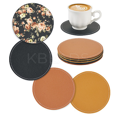 Magibead 8Pcs 4 Styles PU Leather Cup Mats AJEW-MB0001-09A-1