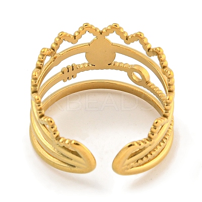 Ion Plating(IP) 304 Stainless Steel Open Cuff Ring RJEW-A043-02G-1