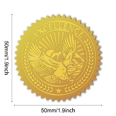 Plastic Self Adhesive Gold Foil Embossed Stickers DIY-WH0211-374-1