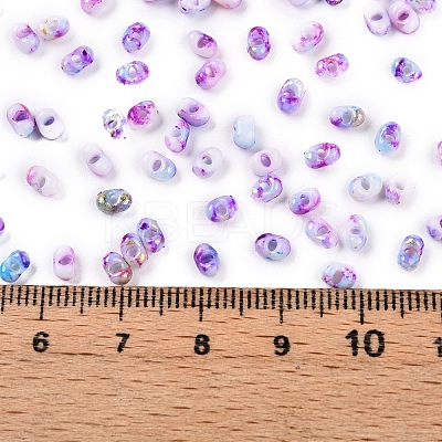 Two Tone Baking Paint Glass Seed Beads SEED-C003-01K-1