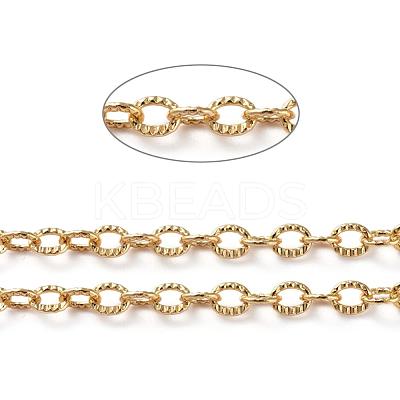 Soldered Brass Textured Cable Chains CHC-G005-01G-1