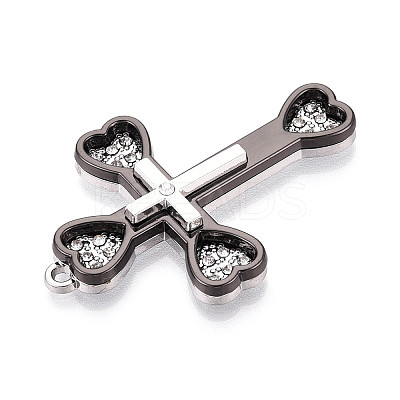 Alloy Rhinestone Pendants PALLOY-N182-10EBP-1