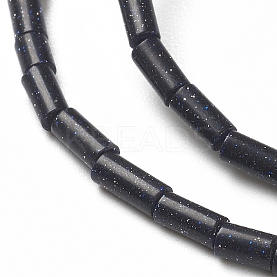 Synthetic Blue Goldstone Beads Strands G-B004-A03-1