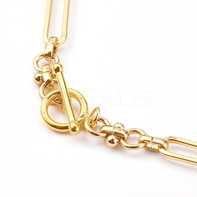 Brass Link Chain Necklaces X-NJEW-JN03365-1