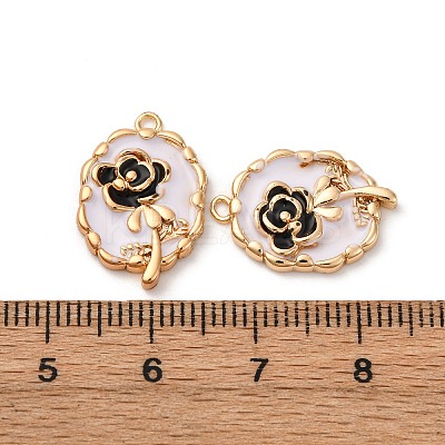Brass Enamel Pendants KK-Z112-18G-02-1