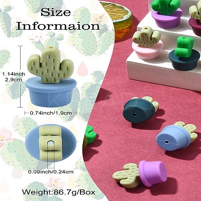 21Pcs 21 Colors Silicone Focal Beads SIL-CJ0002-03-1