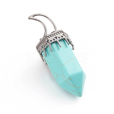 Synthetic Turquoise Pointed Big Pendants G-I275-01G-1
