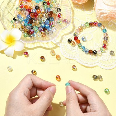 200Pcs 13 Colors Transparent Electroplate Glass Beads Strands EGLA-CJ0001-25-1